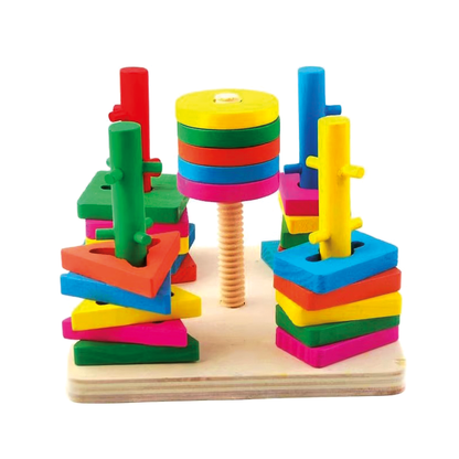 لعبة الخشب التفاعلية – لتعلّم الأشكال والألوان 🎨